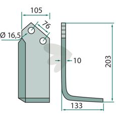 Venstre vinkelkniv 52359110, effektiv ved skærarbejde og vedligeholdelse.