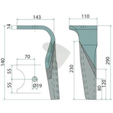 Rotorharvetand venstre K2500071, designet til at maksimere din traktors ydeevne.