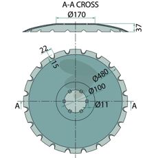 H2210820 tallerken, perfekt til jordbearbejdningsmaskiner med lang holdbarhed.