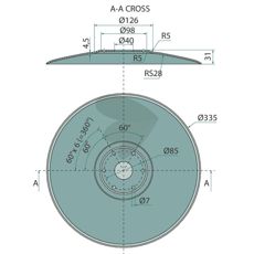 Glat tallerken N00056B0 til jævn jordbearbejdning, perfekt til landbrug.