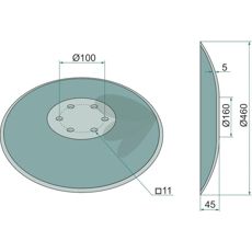 Glatt skive, Ø460 mm, den perfekte løsning for maskinens funktionalitet.