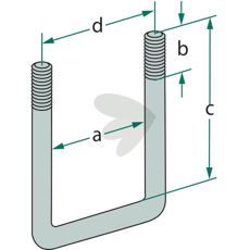 Bøjleskrue M14x2, stærk og pålidelig til forskellige byggeanvendelser.