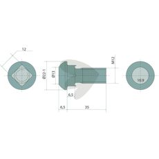 Rund skrue med fladt hoved 3011811 til nem montering.