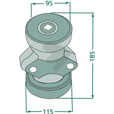 Komplet leje til firkantaksel 28x28 mm, ideel til effektiv drift af maskiner.