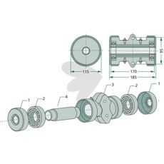 Leje til firkantede aksler 30x30 mm, robust og pålidelig komponent til landbrugsmaskiner.