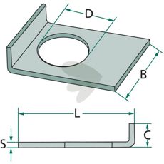 Sikringsplade til firkantaksel 30x30, beskytter og stabiliserer akslens funktion.