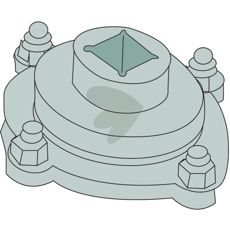 Lejehus uden flange til firkantede aksler 26x26 mm, for optimal funktion.