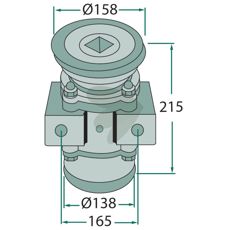 Komplet leje til firkantaksel 40x40 mm, type II, robust og holdbar.
