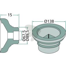 Indvendig flange til firkantaksel 40x40 mm, høj kvalitet præcision.