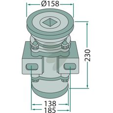 Komplet leje til firkantaksel 40x40 mm, perfekt til maskindele.
