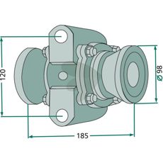Komplet leje for firkantaksel 30x30 mm type III, lang holdbarhed.