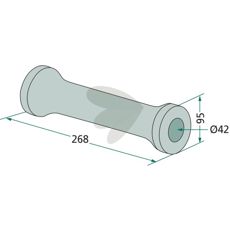 Mellemstykke 05040.100.02, robust til brug i tunge maskiner.