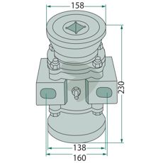 Kvalitetsleje til firkantaksel 40x40 mm, sikrer langvarig drift.