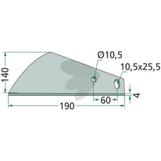 Højre og venstre afskrabere 140X190mm til effektiv rengøring af overflader.