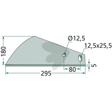 Afskrabere til venstre og højre side, dimensioner 180X295mm.