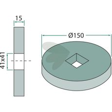 Endestykke designet til firkantaksel 40x40 for stabil tilslutning.