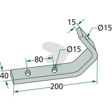 Afskrabere til venstre og højre side, mål 40X200mm til effektiv rengøring.