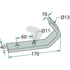 Kraftfuld afskrabere 40X170mm til at holde overflader rene.