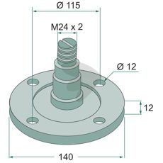 Lejeflange udstyret med aksel, høj kvalitet og holdbarhed.