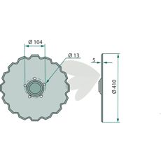 Såskive med 20 tænder og hulcirkel-Ø 98 mm, et uundværligt værktøj til landbrug.