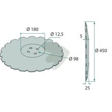 Tandet tallerken 455x5 mm, ideel til jordbearbejdning og effektiv harvning.