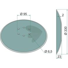 Glat tallerken Ø 330 x 2 mm, vigtig del til præcisionsbearbejdning.