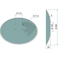 Tandet glat tallerken, for optimal ydeevne ved jordbearbejdning.