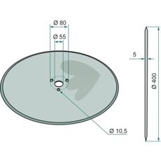 Skiveristklinge 16", robust og effektiv til landbrugsmaskiner.