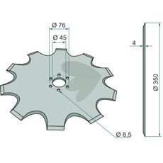Såskive til Kverneland og Accord, model 821840 til effektiv såning.