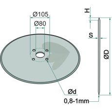 Skiveharve Glat Ø 625 mm og 6 mm tykkelse til robust jordbearbejdning.