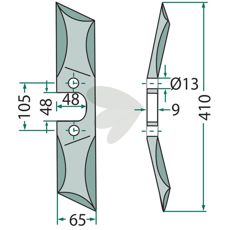 Lige spadirullekniv af høj kvalitet til effektivt arbejde i marken.