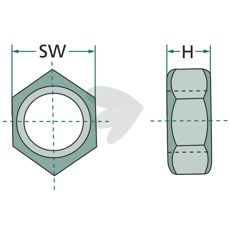 Kraftfuld møtrik M30x3,5 til landbrugs- og byggemaskiner.