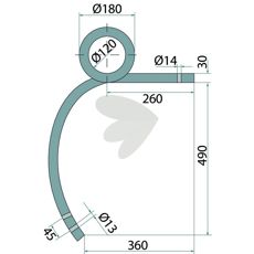 Fjederpind Venstre af høj kvalitet, perfekt til reparation af traktorer.