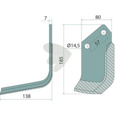 Fræsskive venstre 422513 er en slidstærk kniv til præcise snit i landbrugsmaskiner.
