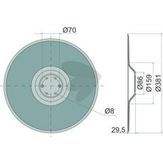 L-6-hul diskrist 311174, optimal til maskininstallation.