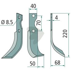 Jordfræserkniv Fort c-c 70mm hul 8,5mm, ideel til at skabe god jordstruktur.