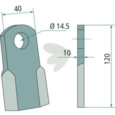 Kniv 3008349, et høj kvalitet skæreværktøj til konstruktion og landbrug.