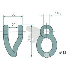 56mm sjækel til Kuhn, ideel til at sikre stærke koblinger.