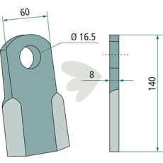 Kniv 16, 5X60X8, et effektivt værktøj til præcision inden for forskellige anvendelser.