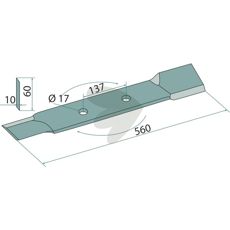 Kniv til Röll, størrelse 17X10X60 mm, ideel til jordbearbejdning.