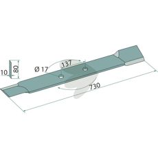 Alsidig kniv i størrelse 17X10X60 mm, velegnet til forskellige maskiner.