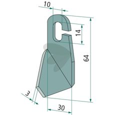 Højre vingekniv, usleben, designet til forskellige skærebehov.