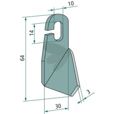 Vingekniv venstre, ikke slebet, perfekt til traktorer og landbrugsmaskiner.