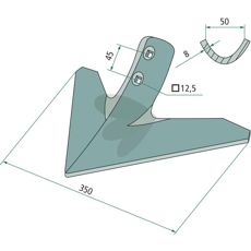 Gåsefodsplov 350x8mm, perfekt til jernbearbejdning og pløjning.