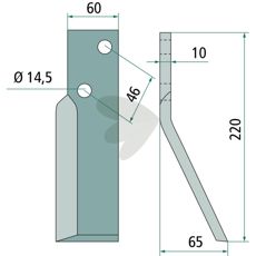 Fræseklinge 46mm med hul 14,5mm, ideel til landbrugsmaskiner.
