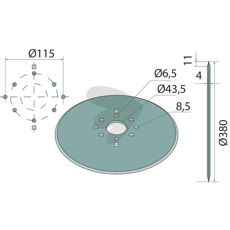 Skive 9007120, tilbehør til pålidelig ydeevne i forskellige maskiner til landbrug.