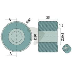 Afstandsbøsning Braun 9604552035, vigtig for korrekt installation.
