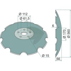 Skive 990169, effektiv del til jordbearbejdningsmaskiner.