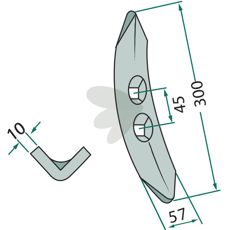 Holdbar kniv til professionel anvendelse inden for landbrug og byggeri.