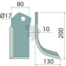 Fræsekniv højre 722574, perfekt til præcision i jordbearbejdning.